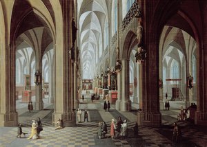 Innenraum der Kathedrale von Antwerpen von Pieter the Younger Neeffs