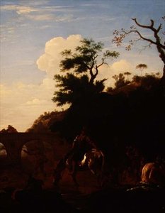 Der Badepool, ca. 1636 (Öl auf Leinwand) von Pieter van Laar
