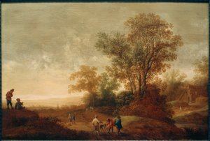 Flusslandschaft mit Jagdgesellschaft von Pieter van Asch