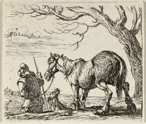 Bauer mit Pferd von Pieter van Laer