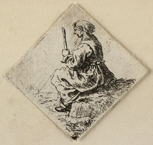 Sitzende Frau von Pieter van Laer