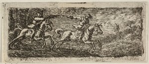 Zwei kämpfende Reiter von Pieter van Laer