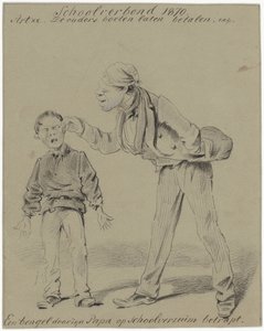 Vater und Sohn (Ein Bengel von seinem Papa beim Schulschwänzen erwischt)