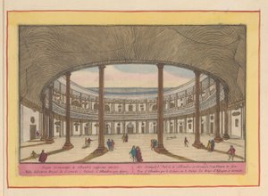 Ansicht des Innenhofs des Palastes von Karl V. in Granada