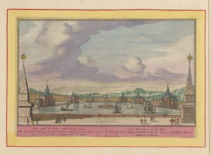 Großer Teich mit Schiffen in den Gärten des Palacio del Buen Retiro in Madrid von Pieter van den Berge