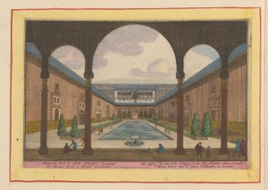 Hof im Alhambra in Granada von Pieter van den Berge