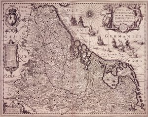 Karte der Provinz Vereinigte Niederlande von Pieter van den Keere