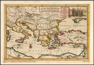 Karte des östlichen Mittelmeers von 1700 von Pieter van der Aa von Pieter Van der Aa