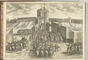 Einzug von Erzherzog Ernst bei einem Stadttor von Brüssel, 1594 von Pieter van der Borcht (I) (attributed to)