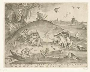 Große Fische schlucken kleine Fische
