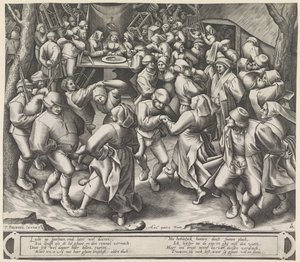 Tanz auf einer Bauernhochzeit von Pieter van der Heyden