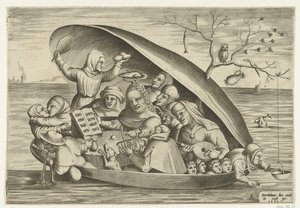 Musiker in einer Muschelschale von Pieter van der Heyden
