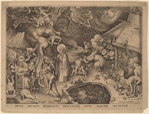 Sankt Jakob und der Magier Hermogenes von Pieter van der Heyden after Pieter Bruegel the Elder