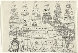 Globensegmente eines Teils der nördlichen Hemisphäre von Pieter van der Keere