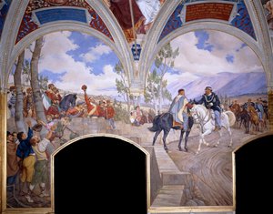 Victor Emanuel trifft Giuseppe Garibaldi in Teano, 1886 von Pietro Aldi