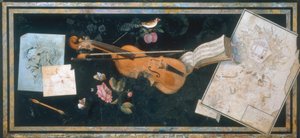 Tischplatte mit Scagliola Florenz von Pietro Antonio Paolini