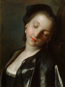 Schlafende junge Frau, Mitte des 18. Jahrhunderts