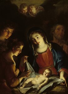 Die Madonna, die das Jesuskind anbetet von Pietro Antonio Rotari