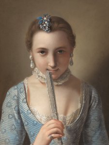 Junge Frau mit einem Fächer von Pietro Antonio Rotari