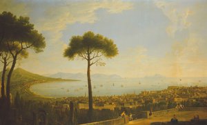 Ein Panoramablick auf Neapel, die Bucht von Neapel, Portici, Vesuv, die Halbinsel Sorrent und Capri von der Conocchia aus von Pietro Fabris