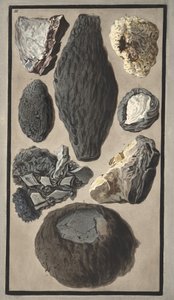 Proben von vulkanischem Material, aus 
