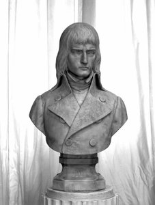 Büste von Napoleon Bonaparte als junger General der italienischen Armee im Jahr 1794. 1888. Marmorskulptur von Pietro Fumeo. Mailand, Museo del Risorgimento. von Pietro Fumeo