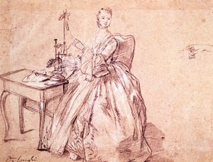 Frau beim Spinnen von Pietro Longhi