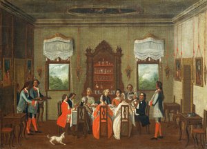 Mittagessen in der Villa, aus der Schule von Pietro Longhi von Pietro Longhi