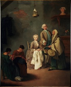 Die Arbeitsschule. Gemälde von Pietro Longhi, 1752