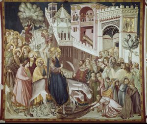 Einzug Christi in Jerusalem - Fresko von Pietro Lorenzetti (1280-1348)