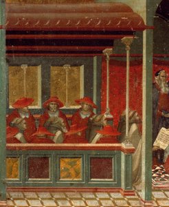 Honorius III. genehmigt die Karmelitenregel (Detail)