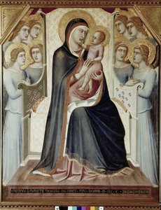 Madonna und das Kind auf dem Thron mit Engeln von Pietro Lorenzetti