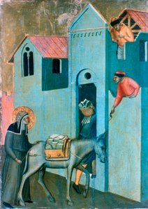 Die gesegnete Demut und elf Geschichten aus ihrem Leben, Detail, um 1306-1348 von Pietro Lorenzetti