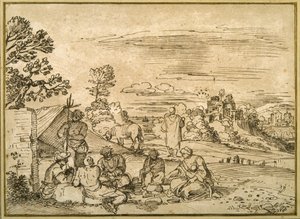 Landschaft mit zeltenden Zigeunern von Pietro Paolo (attr. to) Bonzi