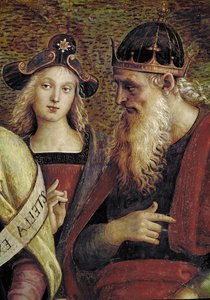 David (Detail von Der Ewige Vater umgeben von Propheten und Sibyllen) von Pietro Perugino