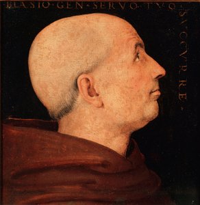 Porträt von Don Biagio Milanesi, General des Ordens der Abtei von Vallombrosa (Profil eines Mönchs aus dem Kloster Vallombreuse) von Pietro Perugino