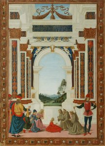 Das Heilungswunder des Heiligen Bernhard, um 1473 von Pietro Perugino
