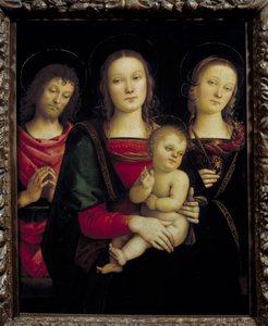 Die Jungfrau und das Kind umgeben von Johannes dem Täufer und der Heiligen Katharina von Pietro Perugino