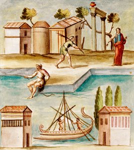 MS Gen 1496 Hafenszene, 1674 von Pietro Santi Bartoli