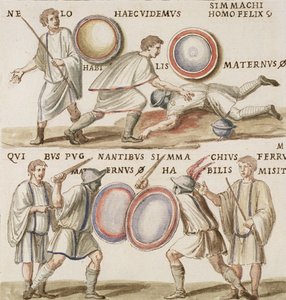 Ms Gen 1496 Tafel CXVI Gladiatoren von Pietro Santi Bartoli