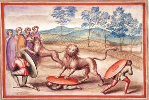Ms Gen 1496 f.18 Löwenbändigung