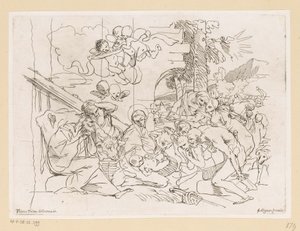 Anbetung durch die Hirten von Pietro Testa