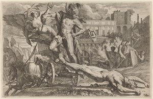 Achilles schleppt den Körper von Hector