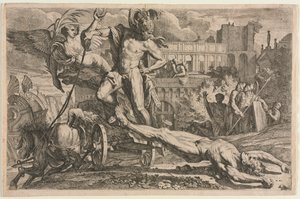 Achilles schleppt den Körper von Hector von Pietro Testa