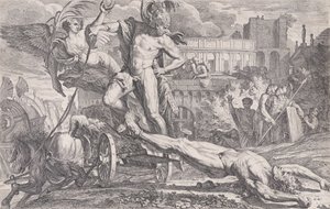 Achilles schleppt den Körper von Hector um die Mauern von Troja, 1648-50 von Pietro Testa