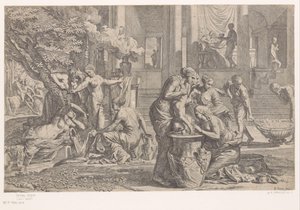 Achilles im Wasser des Styx getaucht von Pietro Testa