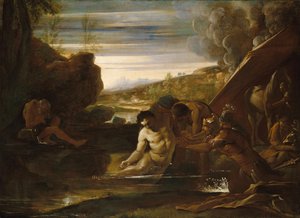 Alexander der Große wird aus dem Fluss Cydnus gerettet von Pietro Testa