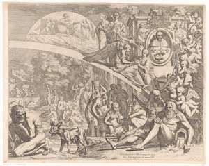 Allegorie zu Ehren von Papst Innozenz X. von Pietro Testa