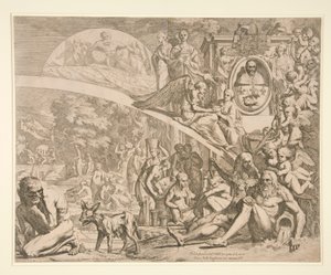 Eine Allegorie zu Ehren von Innozenz X. von Pietro Testa