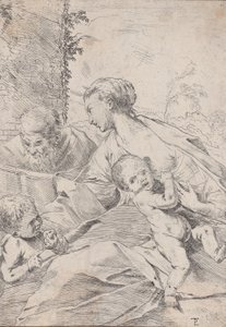 Die Heilige Familie mit dem kleinen Johannes, der einen Apfel hält von Pietro Testa